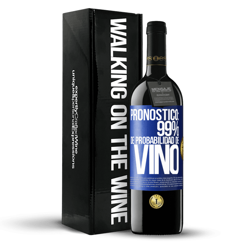 39,95 € Envío gratis | Vino Tinto Edición RED MBE Reserva Pronóstico: 99% de probabilidad de vino Etiqueta Azul. Etiqueta personalizable Reserva 12 Meses Cosecha 2015 Tempranillo