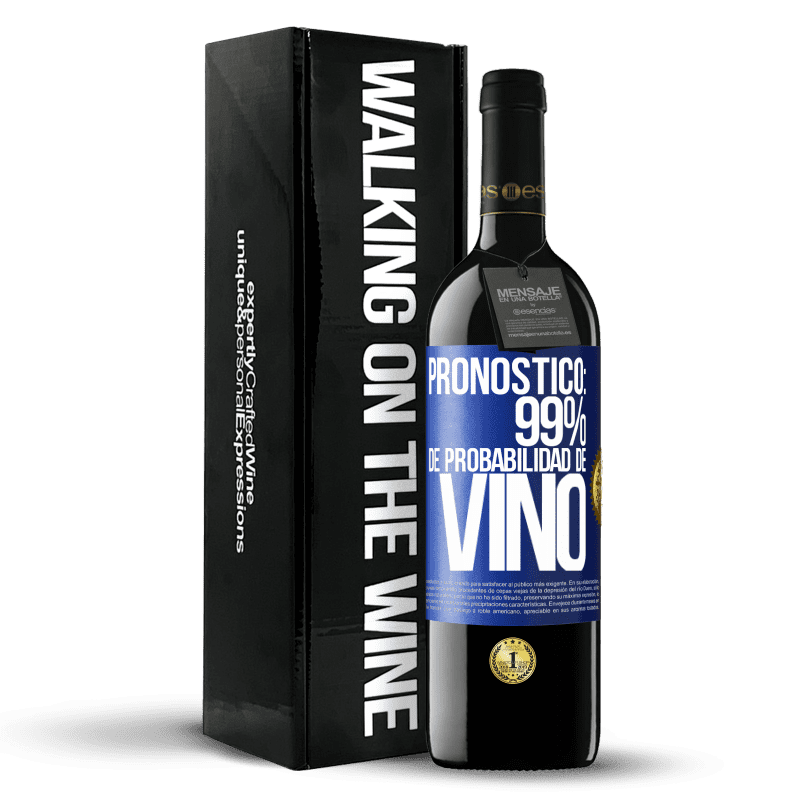 39,95 € Envío gratis | Vino Tinto Edición RED MBE Reserva Pronóstico: 99% de probabilidad de vino Etiqueta Azul. Etiqueta personalizable Reserva 12 Meses Cosecha 2016 Tempranillo