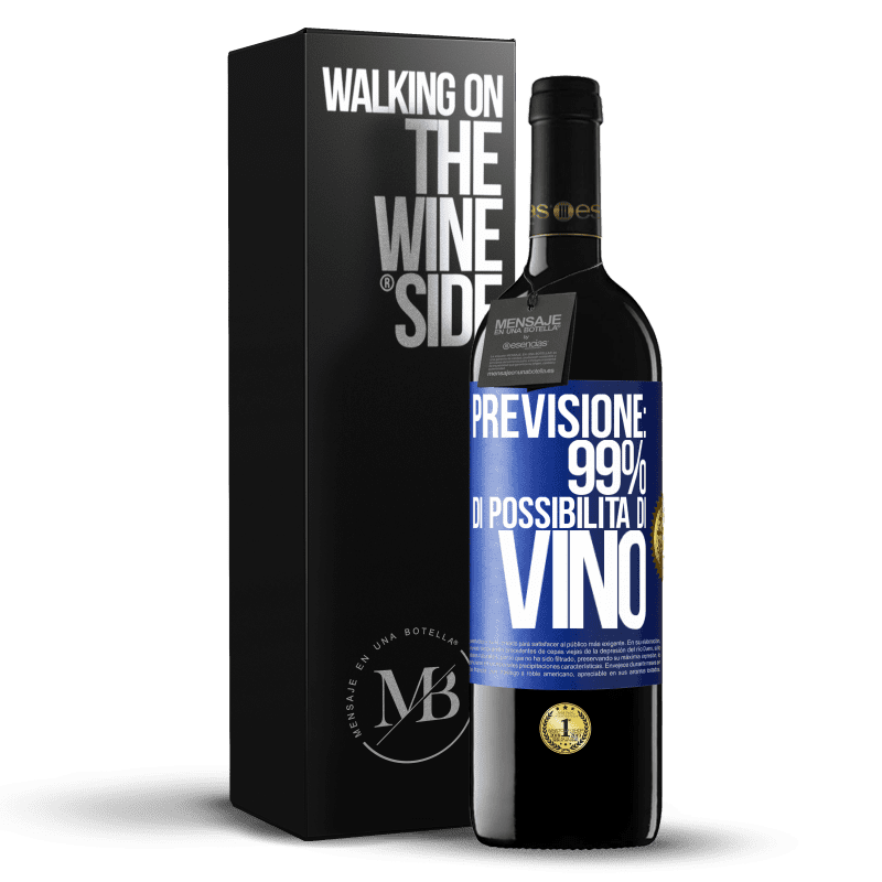 39,95 € Spedizione Gratuita | Vino rosso Edizione RED MBE Riserva Previsione: 99% di possibilità di vino Etichetta Blu. Etichetta personalizzabile Riserva 12 Mesi Raccogliere 2014 Tempranillo
