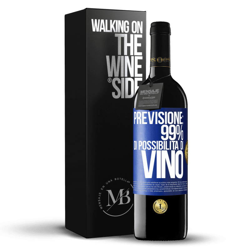 39,95 € Spedizione Gratuita | Vino rosso Edizione RED MBE Riserva Previsione: 99% di possibilità di vino Etichetta Blu. Etichetta personalizzabile Riserva 12 Mesi Raccogliere 2016 Tempranillo