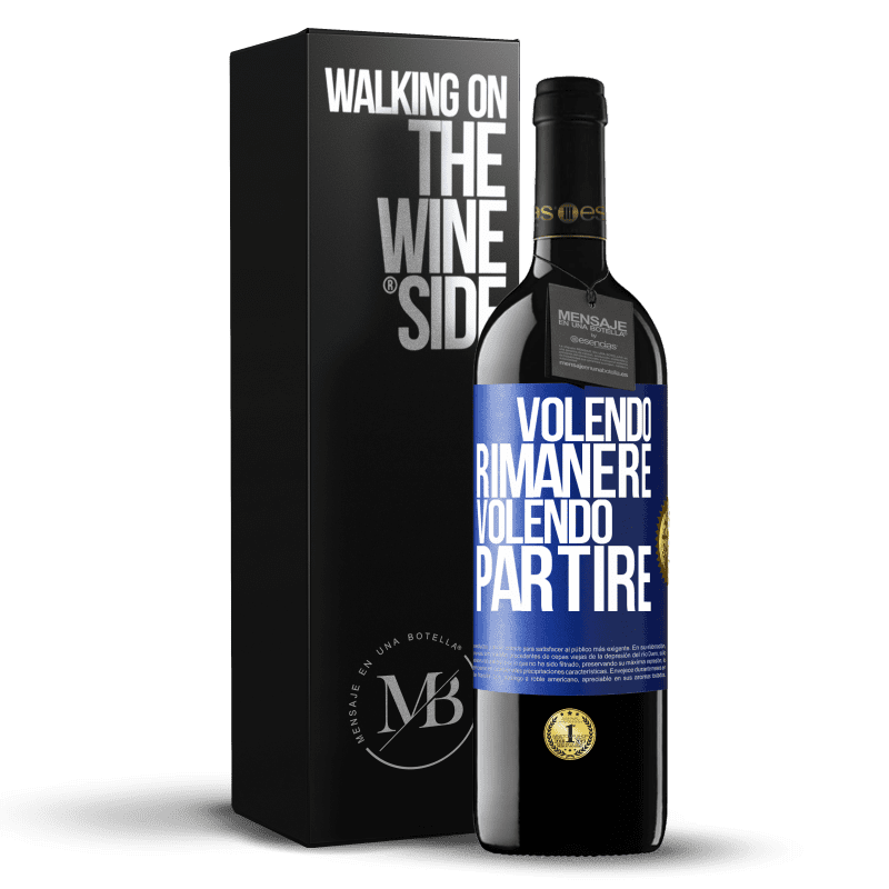 39,95 € Spedizione Gratuita | Vino rosso Edizione RED MBE Riserva Volendo rimanere volendo partire Etichetta Blu. Etichetta personalizzabile Riserva 12 Mesi Raccogliere 2016 Tempranillo