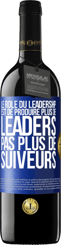 39,95 € | Vin rouge Édition RED MBE Réserve Le rôle du leadership est de produire plus de leaders pas plus de suiveurs Étiquette Bleue. Étiquette personnalisable Réserve 12 Mois Récolte 2014 Tempranillo