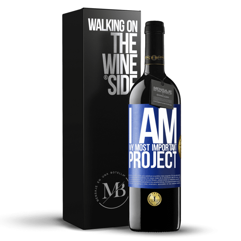 39,95 € Free Shipping | Red Wine RED Edition MBE Reserve I am my most important project Blue Label. Customizable label Reserve 12 Months Harvest 2014 Tempranillo