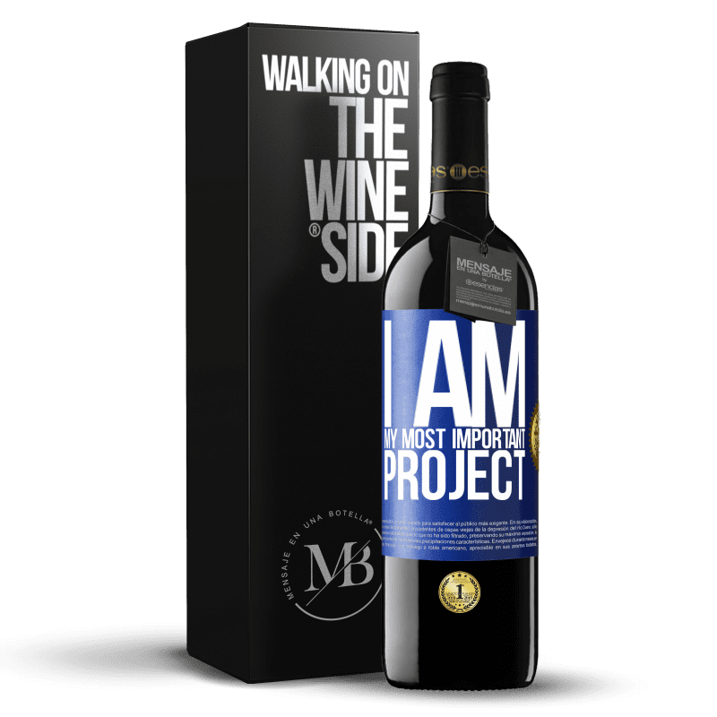 39,95 € Free Shipping | Red Wine RED Edition MBE Reserve I am my most important project Blue Label. Customizable label Reserve 12 Months Harvest 2016 Tempranillo