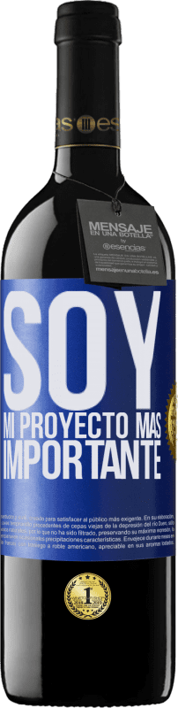 39,95 € | Vino Tinto Edición RED MBE Reserva Soy mi proyecto más importante Etiqueta Azul. Etiqueta personalizable Reserva 12 Meses Cosecha 2015 Tempranillo