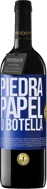 39,95 € | Vino Tinto Edición RED MBE Reserva Piedra, papel o botella Etiqueta Azul. Etiqueta personalizable Reserva 12 Meses Cosecha 2014 Tempranillo