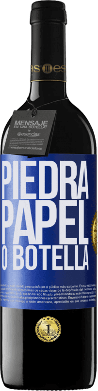 39,95 € | Vino Tinto Edición RED MBE Reserva Piedra, papel o botella Etiqueta Azul. Etiqueta personalizable Reserva 12 Meses Cosecha 2016 Tempranillo