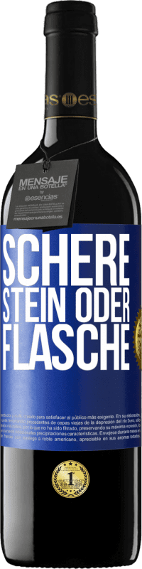 39,95 € Kostenloser Versand | Rotwein RED Ausgabe MBE Reserve Schere, Stein oder Flasche Blaue Markierung. Anpassbares Etikett Reserve 12 Monate Ernte 2016 Tempranillo