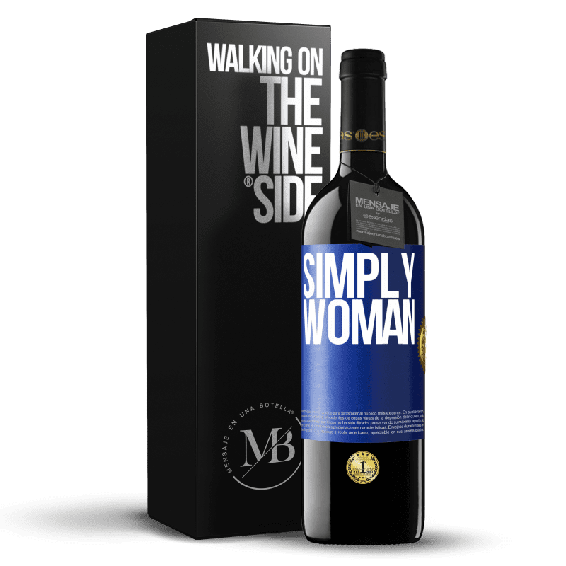 39,95 € Free Shipping | Red Wine RED Edition MBE Reserve Simply woman Blue Label. Customizable label Reserve 12 Months Harvest 2015 Tempranillo