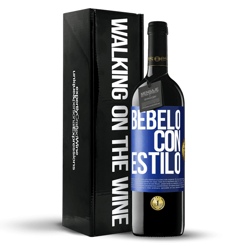 39,95 € Envío gratis | Vino Tinto Edición RED MBE Reserva Bébelo con estilo Etiqueta Azul. Etiqueta personalizable Reserva 12 Meses Cosecha 2016 Tempranillo