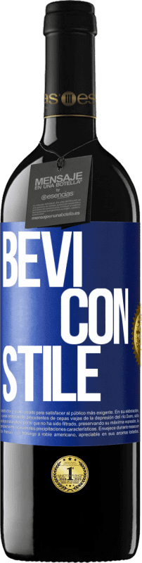 39,95 € Spedizione Gratuita | Vino rosso Edizione RED MBE Riserva Bevi con stile Etichetta Blu. Etichetta personalizzabile Riserva 12 Mesi Raccogliere 2016 Tempranillo
