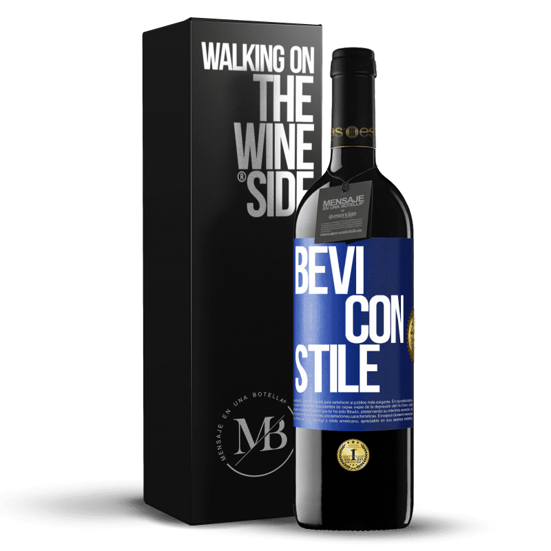 39,95 € Spedizione Gratuita | Vino rosso Edizione RED MBE Riserva Bevi con stile Etichetta Blu. Etichetta personalizzabile Riserva 12 Mesi Raccogliere 2016 Tempranillo