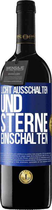 39,95 € Kostenloser Versand | Rotwein RED Ausgabe MBE Reserve Licht ausschalten und Sterne einschalten Blaue Markierung. Anpassbares Etikett Reserve 12 Monate Ernte 2016 Tempranillo