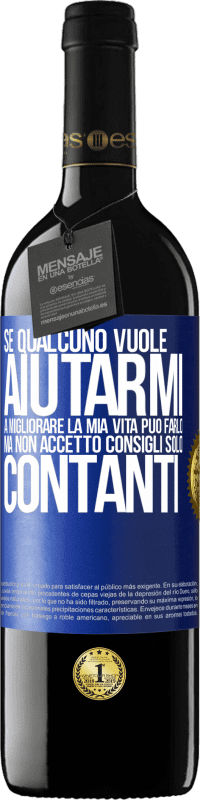 39,95 € | Vino rosso Edizione RED MBE Riserva Se qualcuno vuole aiutarmi a migliorare la mia vita, può farlo. Ma non accetto consigli, solo contanti Etichetta Blu. Etichetta personalizzabile Riserva 12 Mesi Raccogliere 2015 Tempranillo