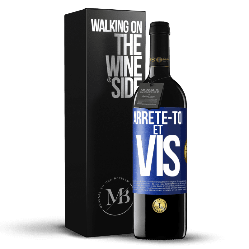 39,95 € Envoi gratuit | Vin rouge Édition RED MBE Réserve Arrête-toi et vis Étiquette Bleue. Étiquette personnalisable Réserve 12 Mois Récolte 2014 Tempranillo