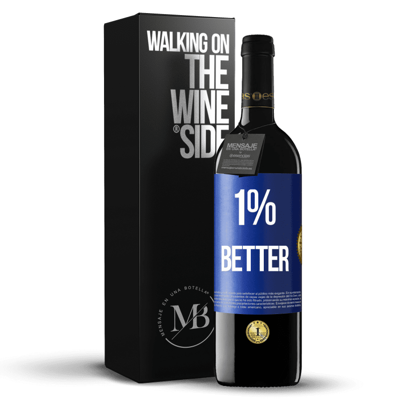 39,95 € Envío gratis | Vino Tinto Edición RED MBE Reserva 1% Better Etiqueta Azul. Etiqueta personalizable Reserva 12 Meses Cosecha 2016 Tempranillo
