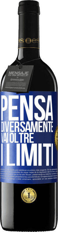 39,95 € Spedizione Gratuita | Vino rosso Edizione RED MBE Riserva Pensa diversamente. Vai oltre i limiti Etichetta Blu. Etichetta personalizzabile Riserva 12 Mesi Raccogliere 2016 Tempranillo