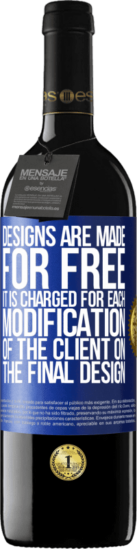 Free Shipping | Red Wine RED Edition MBE Reserve Designs are made for free. It is charged for each modification of the client on the final design Blue Label. Customizable label Reserve 12 Months Harvest 2014 Tempranillo