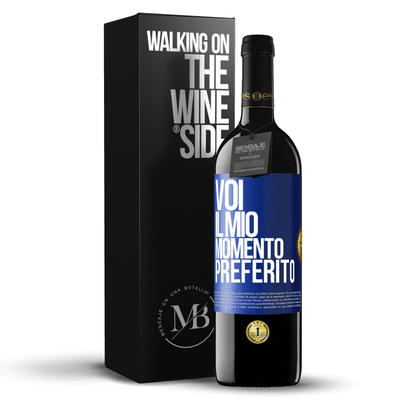 39,95 € Spedizione Gratuita | Vino rosso Edizione RED MBE Riserva Voi. Il mio momento preferito Etichetta Blu. Etichetta personalizzabile Riserva 12 Mesi Raccogliere 2016 Tempranillo