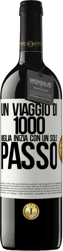 39,95 € | Vino rosso Edizione RED MBE Riserva Un viaggio di mille miglia inizia con un solo passo Etichetta Bianca. Etichetta personalizzabile Riserva 12 Mesi Raccogliere 2015 Tempranillo