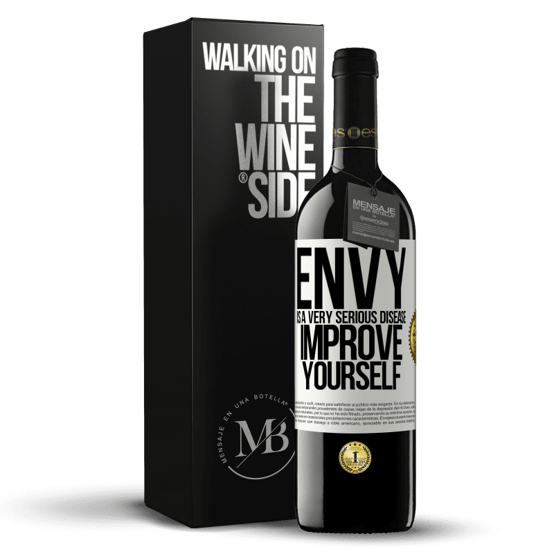 39,95 € Free Shipping | Red Wine RED Edition MBE Reserve Envy is a very serious disease, improve yourself White Label. Customizable label Reserve 12 Months Harvest 2014 Tempranillo