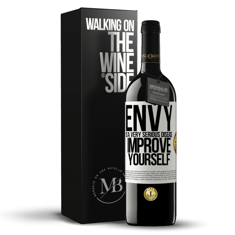 39,95 € Free Shipping | Red Wine RED Edition MBE Reserve Envy is a very serious disease, improve yourself White Label. Customizable label Reserve 12 Months Harvest 2015 Tempranillo