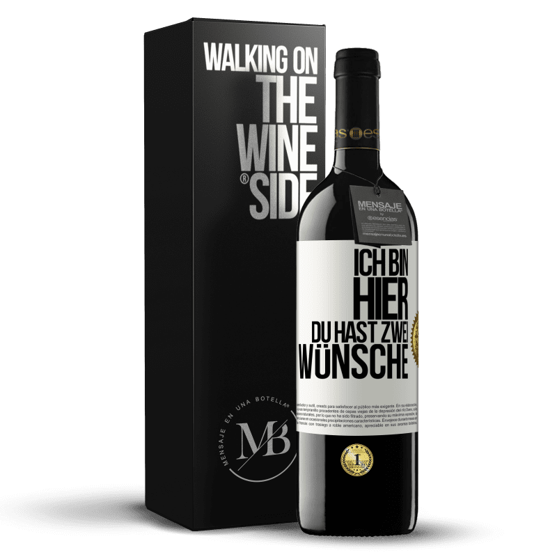 39,95 € Kostenloser Versand | Rotwein RED Ausgabe MBE Reserve Ich bin hier. Du hast zwei Wünsche Weißes Etikett. Anpassbares Etikett Reserve 12 Monate Ernte 2016 Tempranillo