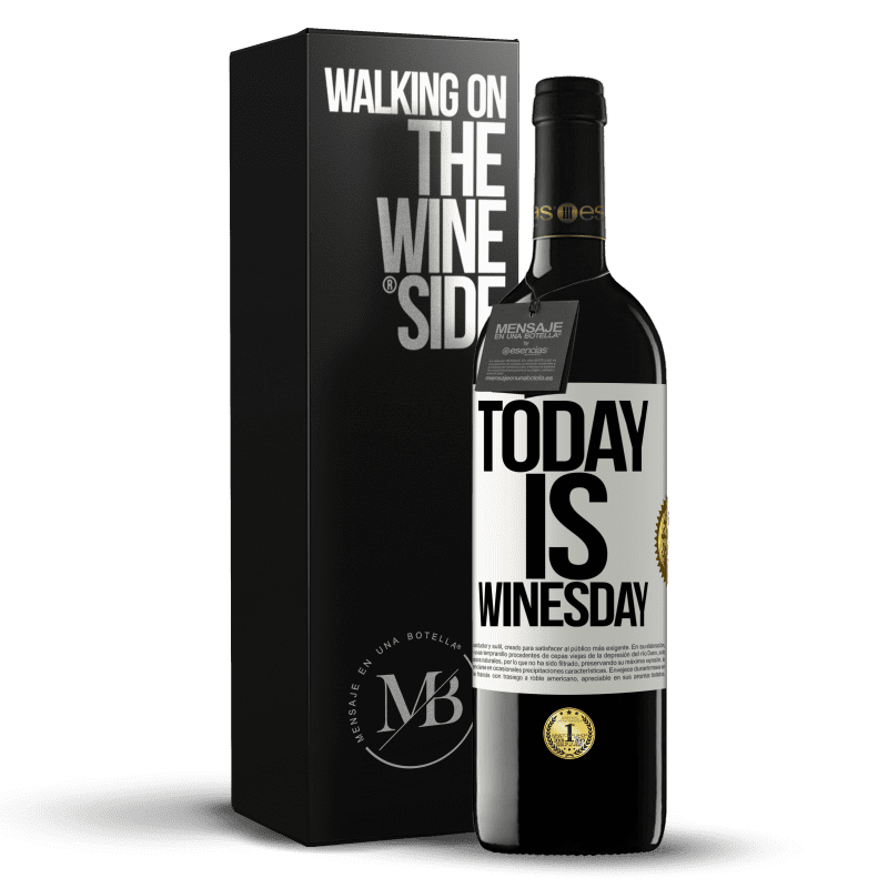 39,95 € Spedizione Gratuita | Vino rosso Edizione RED MBE Riserva Today is winesday! Etichetta Bianca. Etichetta personalizzabile Riserva 12 Mesi Raccogliere 2015 Tempranillo