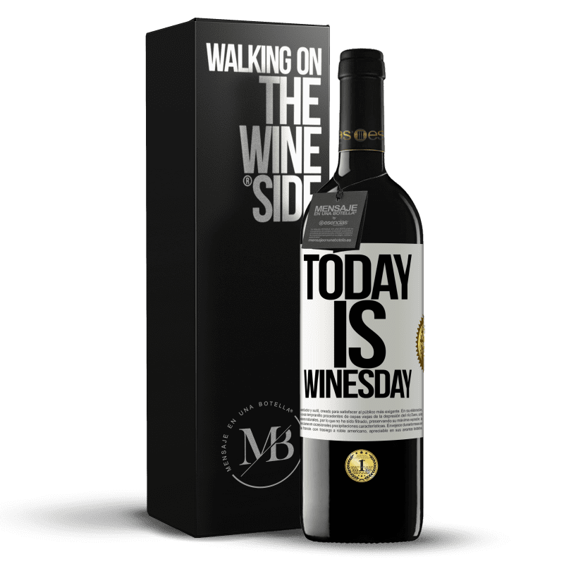 39,95 € Spedizione Gratuita | Vino rosso Edizione RED MBE Riserva Today is winesday! Etichetta Bianca. Etichetta personalizzabile Riserva 12 Mesi Raccogliere 2016 Tempranillo