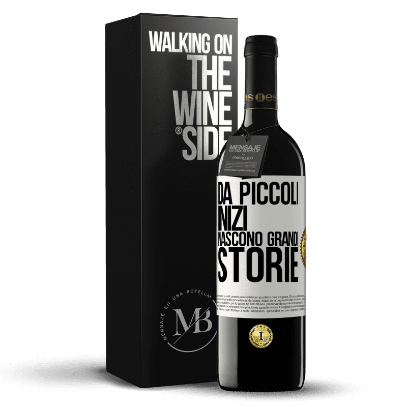 39,95 € Spedizione Gratuita | Vino rosso Edizione RED MBE Riserva Da piccoli inizi nascono grandi storie Etichetta Bianca. Etichetta personalizzabile Riserva 12 Mesi Raccogliere 2016 Tempranillo