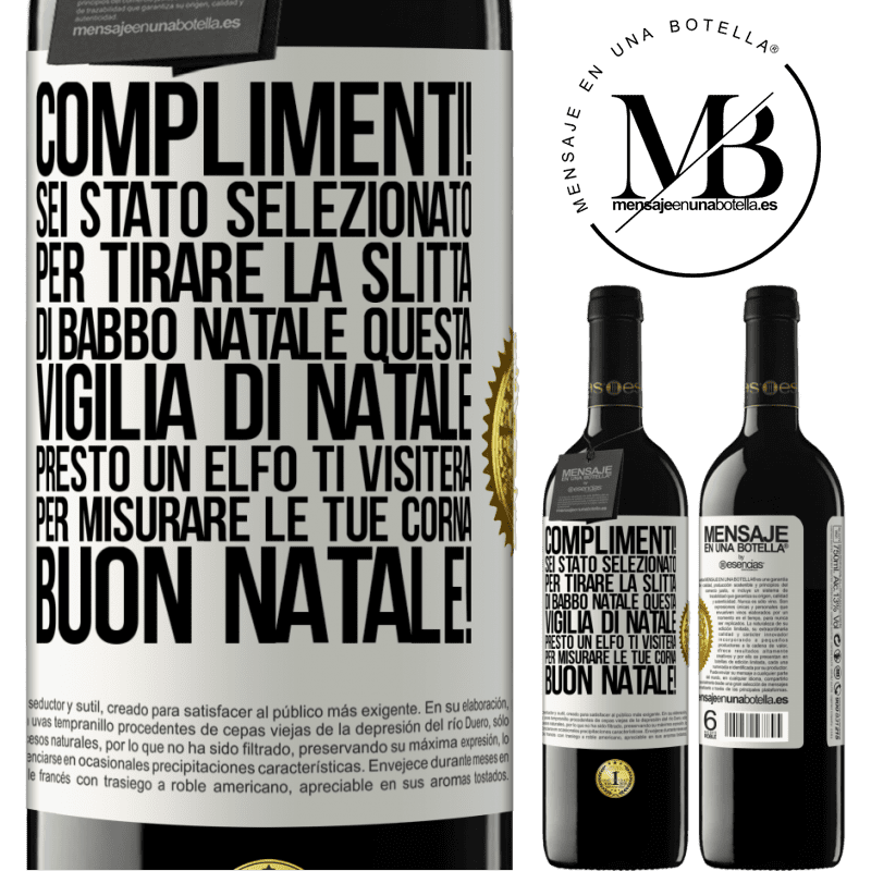 39,95 € Spedizione Gratuita | Vino rosso Edizione RED MBE Riserva Complimenti! Sei stato selezionato per tirare la slitta di Babbo Natale questa vigilia di Natale. Presto un elfo ti visiterà Etichetta Bianca. Etichetta personalizzabile Riserva 12 Mesi Raccogliere 2016 Tempranillo