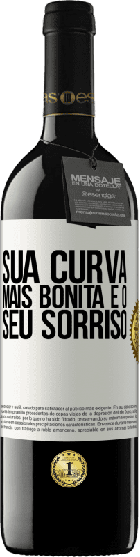 39,95 € | Vinho tinto Edição RED MBE Reserva Sua curva mais bonita é o seu sorriso Etiqueta Branca. Etiqueta personalizável Reserva 12 Meses Colheita 2015 Tempranillo