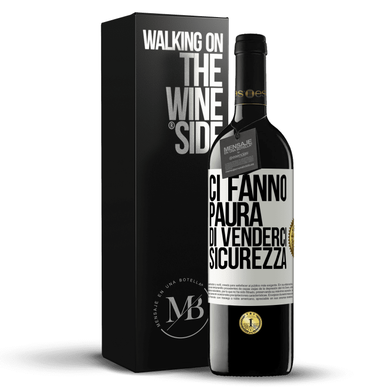 39,95 € Spedizione Gratuita | Vino rosso Edizione RED MBE Riserva Ci fanno paura di venderci sicurezza Etichetta Bianca. Etichetta personalizzabile Riserva 12 Mesi Raccogliere 2015 Tempranillo