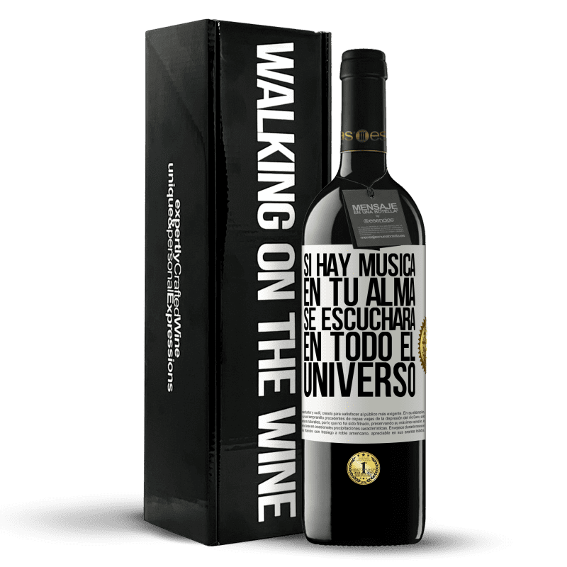 39,95 € Envío gratis | Vino Tinto Edición RED MBE Reserva Si hay música en tu alma, se escuchará en todo el universo Etiqueta Blanca. Etiqueta personalizable Reserva 12 Meses Cosecha 2016 Tempranillo