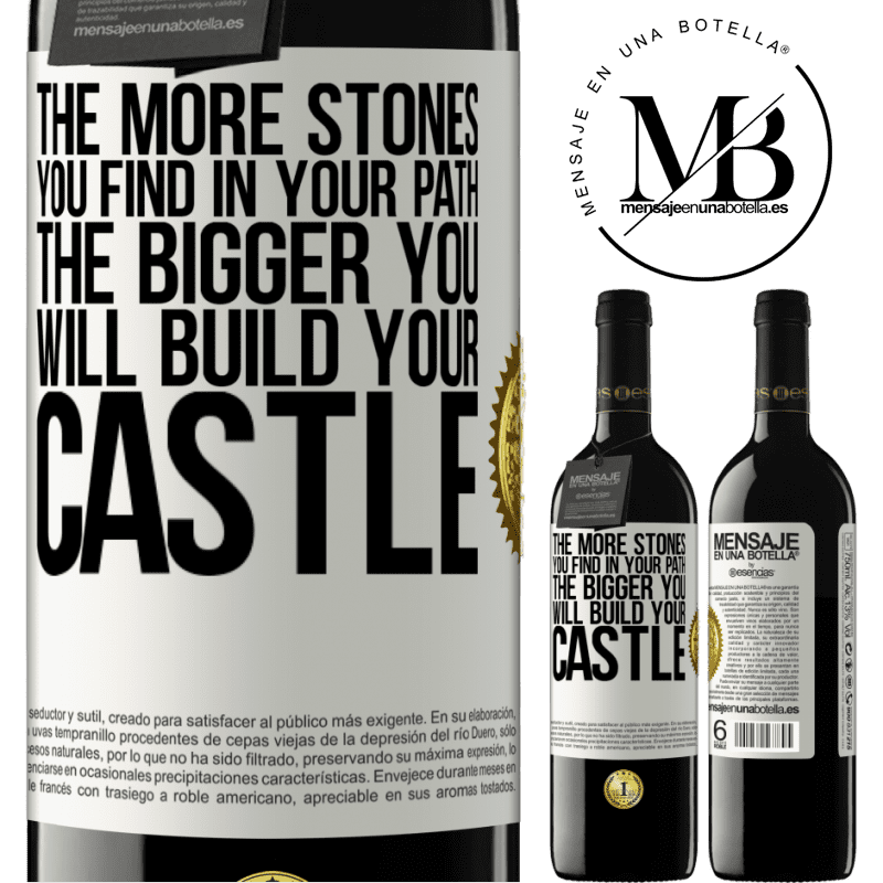 24,95 € Free Shipping | Red Wine RED Edition Crianza 6 Months The more stones you find in your path, the bigger you will build your castle White Label. Customizable label Aging in oak barrels 6 Months Harvest 2019 Tempranillo