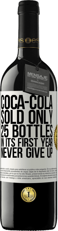 «Coca-Cola sold only 25 bottles in its first year. Never give up» RED Edition MBE Reserve