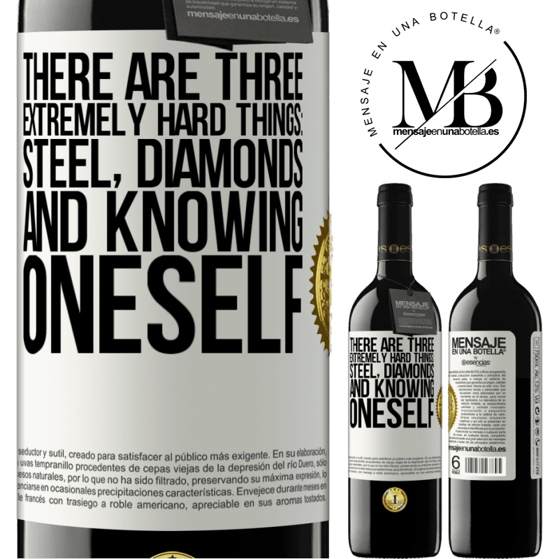 24,95 € Free Shipping | Red Wine RED Edition Crianza 6 Months There are three extremely hard things: steel, diamonds, and knowing oneself White Label. Customizable label Aging in oak barrels 6 Months Harvest 2019 Tempranillo