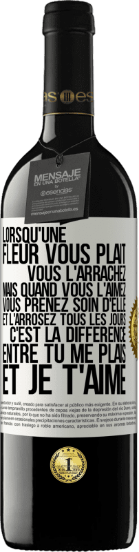 39,95 € Envoi gratuit | Vin rouge Édition RED MBE Réserve Lorsqu'une fleur vous plait, vous l'arrachez. Mais quand vous l'aimez vous prenez soin d'elle et l'arrosez tous les jours Étiquette Blanche. Étiquette personnalisable Réserve 12 Mois Récolte 2016 Tempranillo