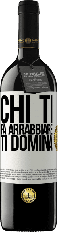 39,95 € Spedizione Gratuita | Vino rosso Edizione RED MBE Riserva Chi ti fa arrabbiare ti domina Etichetta Bianca. Etichetta personalizzabile Riserva 12 Mesi Raccogliere 2016 Tempranillo