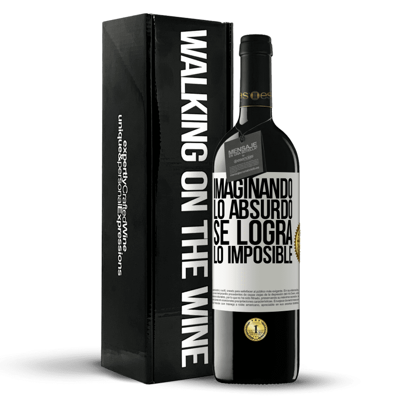 39,95 € Envío gratis | Vino Tinto Edición RED MBE Reserva Imaginando lo absurdo se logra lo imposible Etiqueta Blanca. Etiqueta personalizable Reserva 12 Meses Cosecha 2016 Tempranillo