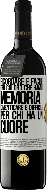39,95 € Spedizione Gratuita | Vino rosso Edizione RED MBE Riserva Ricordare è facile per coloro che hanno memoria. Dimenticare è difficile per chi ha un cuore Etichetta Bianca. Etichetta personalizzabile Riserva 12 Mesi Raccogliere 2016 Tempranillo