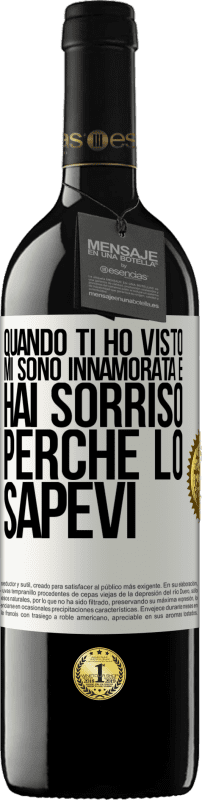 39,95 € | Vino rosso Edizione RED MBE Riserva Quando ti ho visto, mi sono innamorata e hai sorriso perché lo sapevi Etichetta Bianca. Etichetta personalizzabile Riserva 12 Mesi Raccogliere 2015 Tempranillo