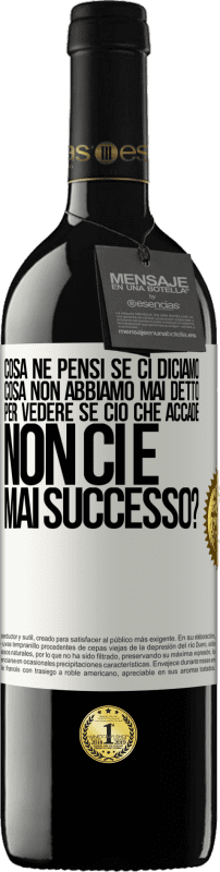 Spedizione Gratuita | Vino rosso Edizione RED MBE Riserva cosa ne pensi se ci diciamo cosa non abbiamo mai detto, per vedere se ciò che accade non ci è mai successo? Etichetta Bianca. Etichetta personalizzabile Riserva 12 Mesi Raccogliere 2014 Tempranillo