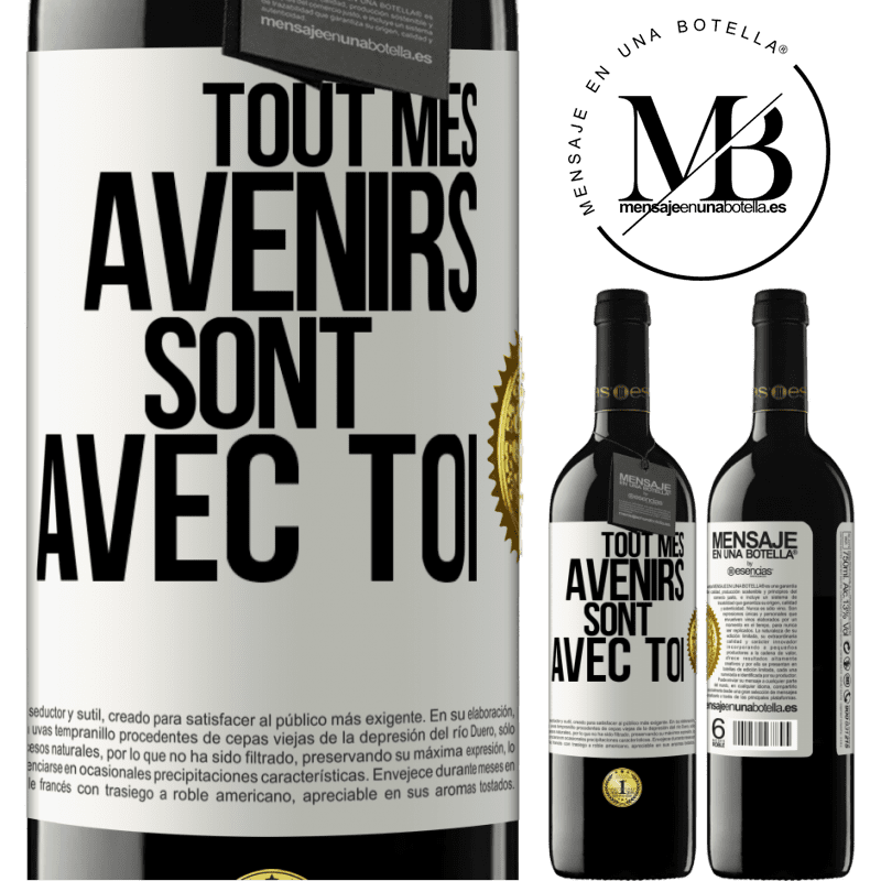 39,95 € Envoi gratuit | Vin rouge Édition RED MBE Réserve Tout mes avenirs sont avec toi Étiquette Blanche. Étiquette personnalisable Réserve 12 Mois Récolte 2016 Tempranillo