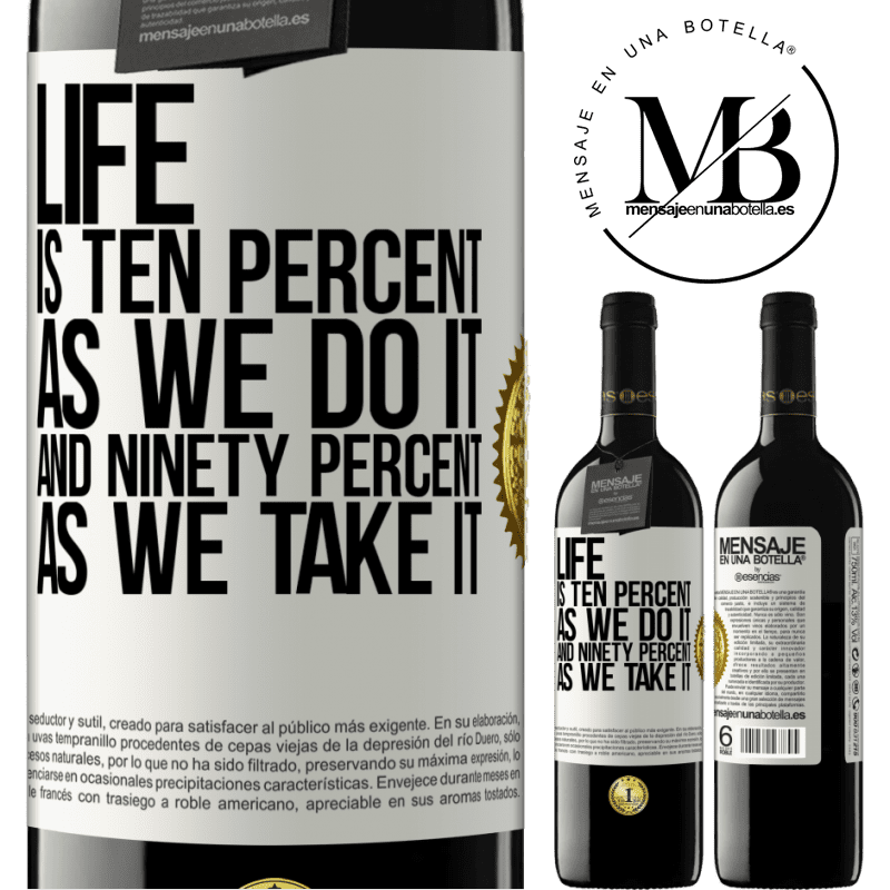 24,95 € Free Shipping | Red Wine RED Edition Crianza 6 Months Life is ten percent as we do it and ninety percent as we take it White Label. Customizable label Aging in oak barrels 6 Months Harvest 2019 Tempranillo