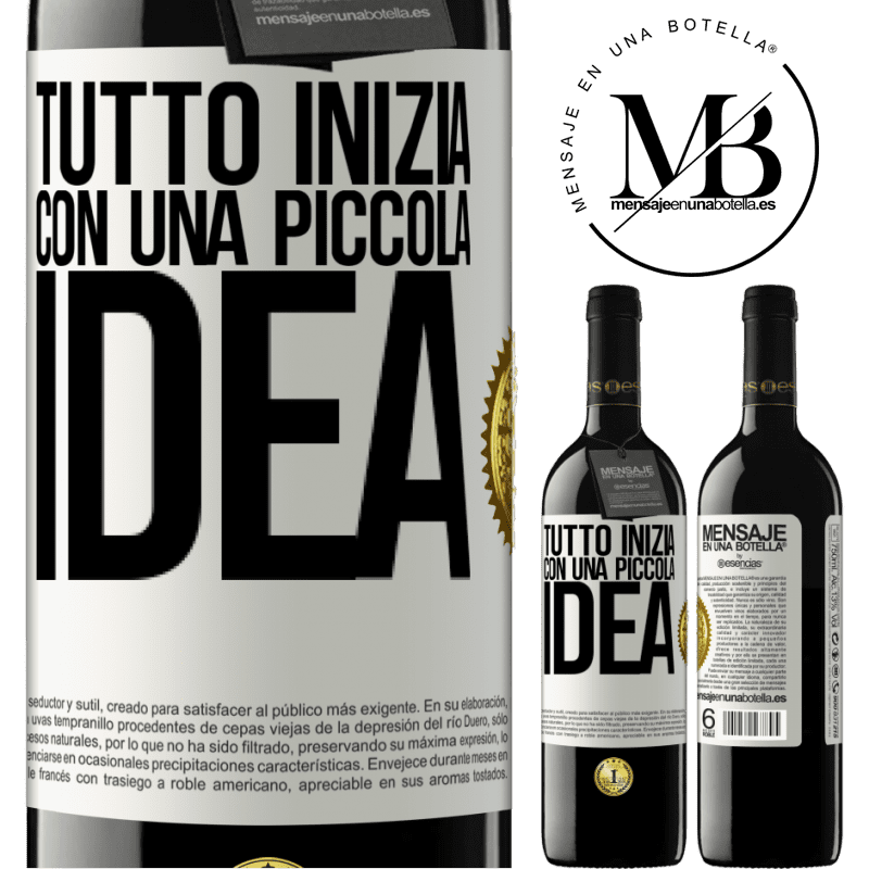 39,95 € Spedizione Gratuita | Vino rosso Edizione RED MBE Riserva Tutto inizia con una piccola idea Etichetta Bianca. Etichetta personalizzabile Riserva 12 Mesi Raccogliere 2016 Tempranillo