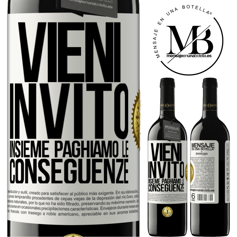 39,95 € Spedizione Gratuita | Vino rosso Edizione RED MBE Riserva Vieni, invito, insieme paghiamo le conseguenze Etichetta Bianca. Etichetta personalizzabile Riserva 12 Mesi Raccogliere 2014 Tempranillo