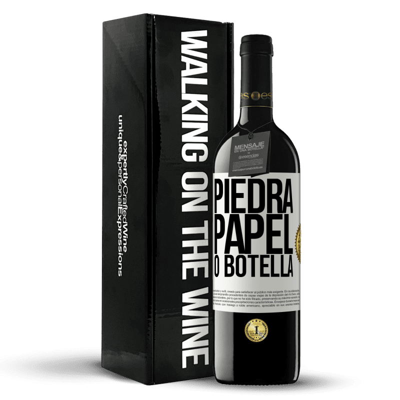 39,95 € Envío gratis | Vino Tinto Edición RED MBE Reserva Piedra, papel o botella Etiqueta Blanca. Etiqueta personalizable Reserva 12 Meses Cosecha 2015 Tempranillo