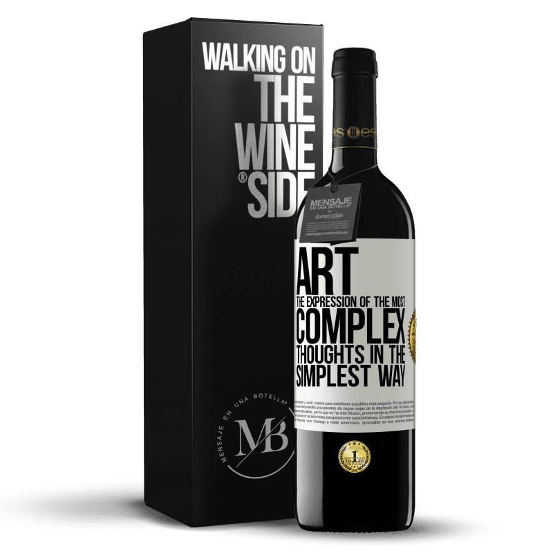 39,95 € Free Shipping | Red Wine RED Edition MBE Reserve ART. The expression of the most complex thoughts in the simplest way White Label. Customizable label Reserve 12 Months Harvest 2014 Tempranillo