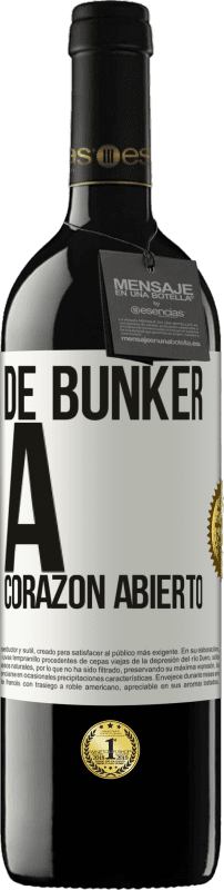 39,95 € | Vino Tinto Edición RED MBE Reserva De búnker a corazon abierto Etiqueta Blanca. Etiqueta personalizable Reserva 12 Meses Cosecha 2015 Tempranillo